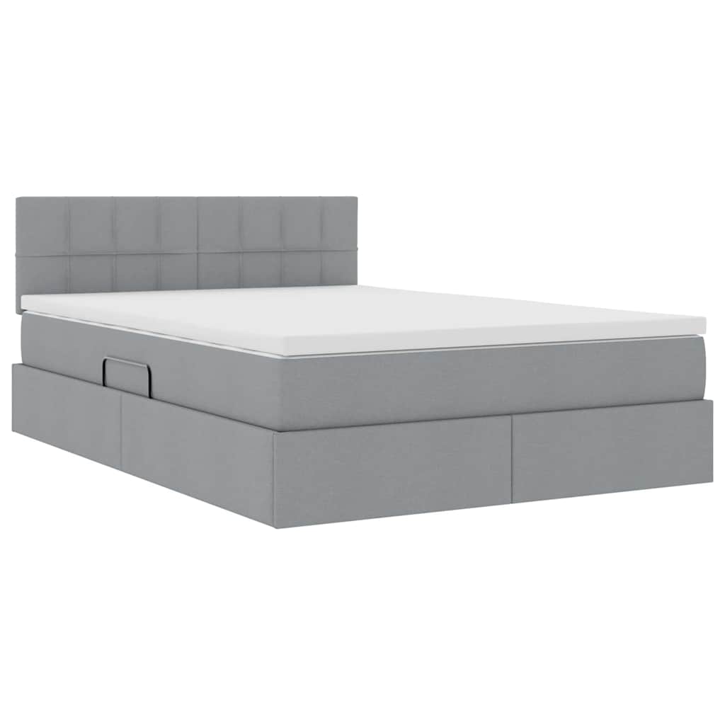 Letto con contenitore e materasso Grigio chiaro 140 x 190 cm | homemem39
