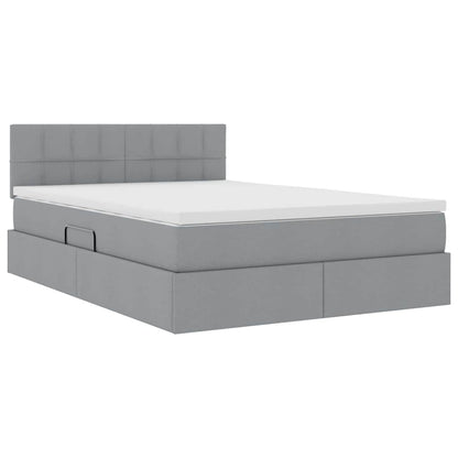 Letto con contenitore e materasso Grigio chiaro 140 x 190 cm | homemem39