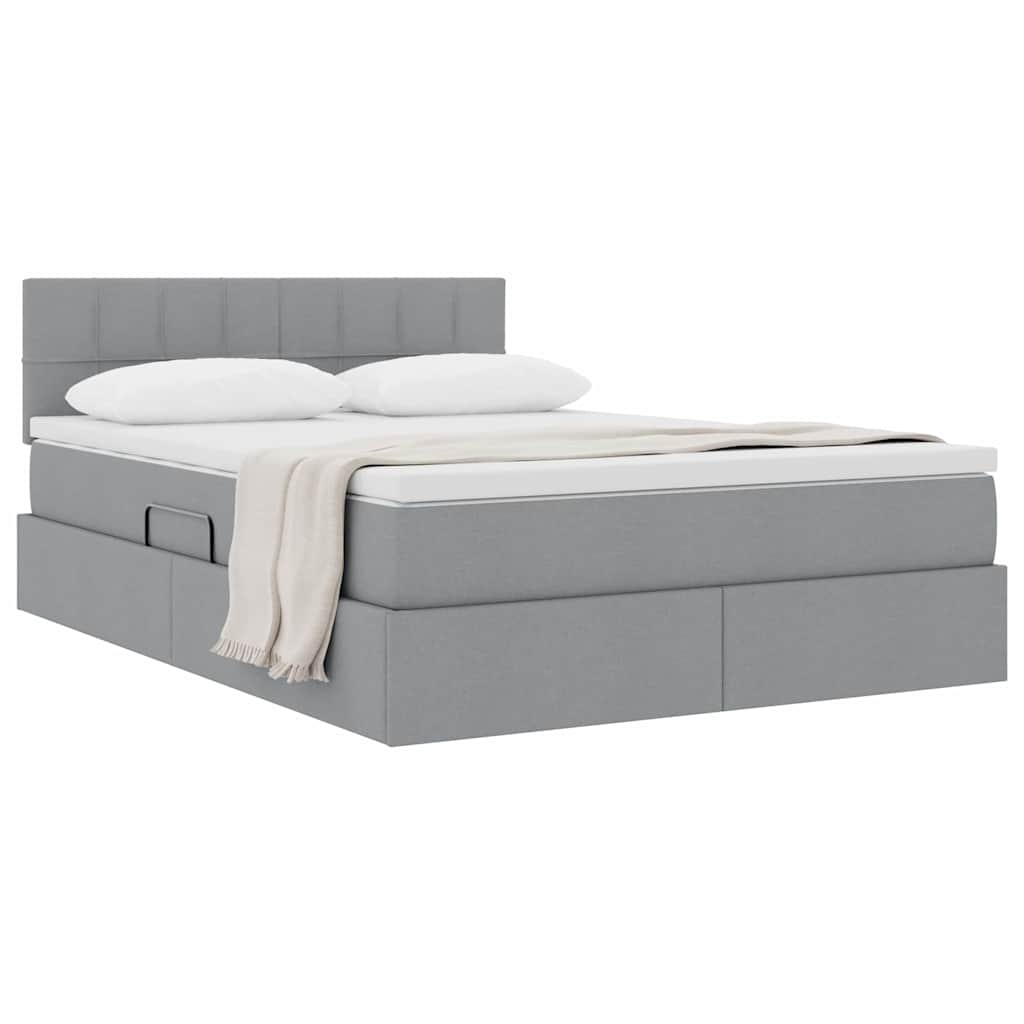 Letto con contenitore e materasso Grigio chiaro 140 x 190 cm | homemem39