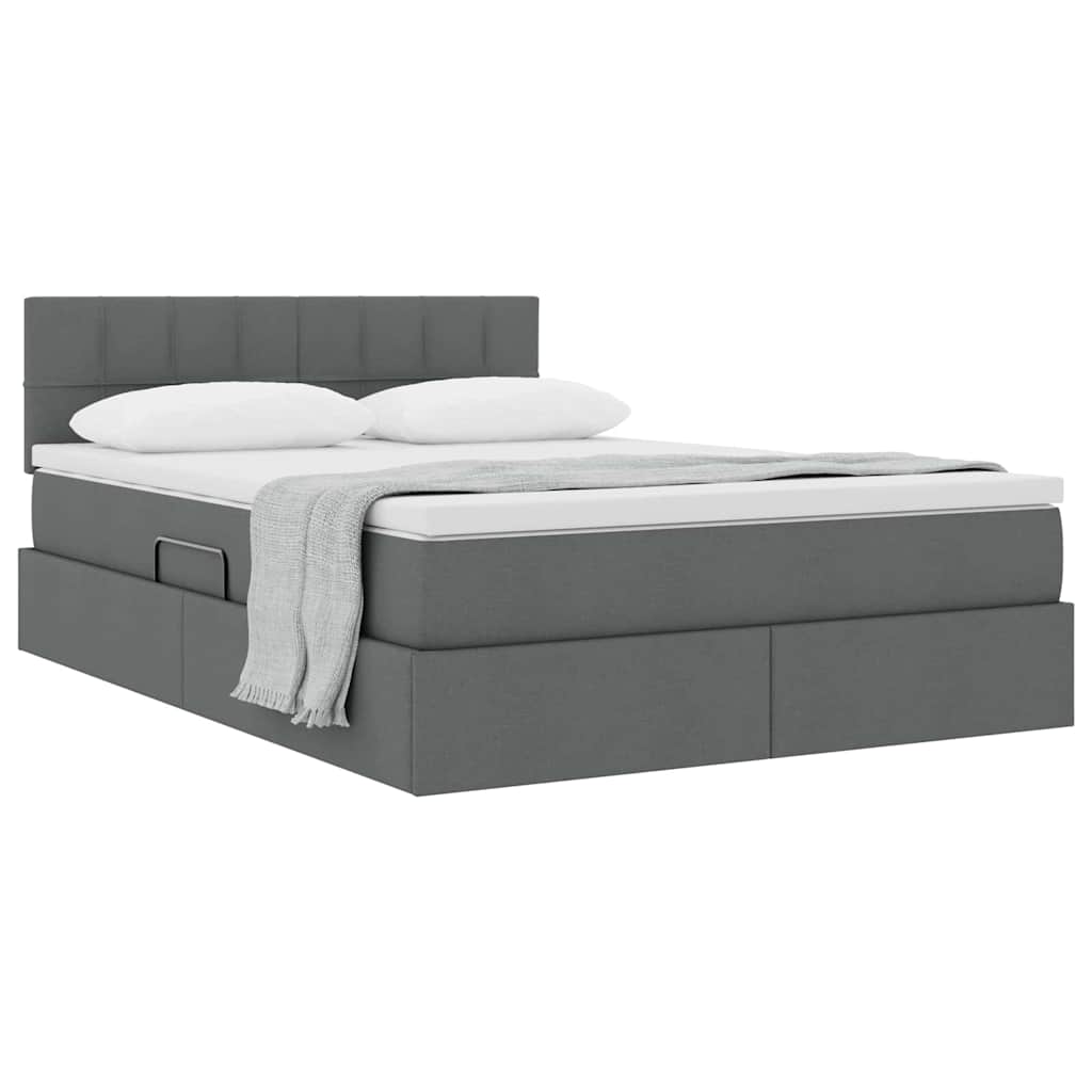 Letto con contenitore e materasso Grigio scuro 140 x 190 cm | homemem39