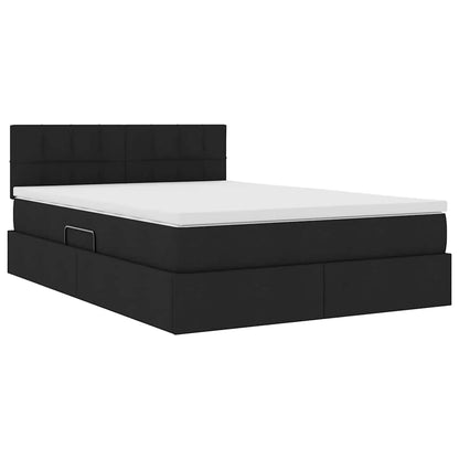 Letto con contenitore e materasso Nero 140 x 190 cm | homemem39