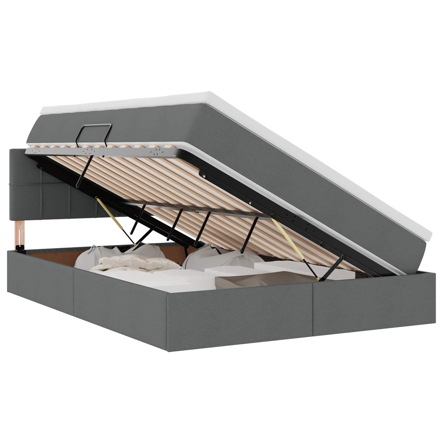 Letto con contenitore e materasso Grigio scuro 140 x 200 cm | homemem39