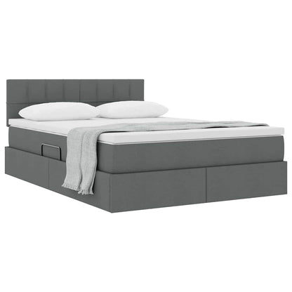 Letto con contenitore e materasso Grigio scuro 140 x 200 cm | homemem39