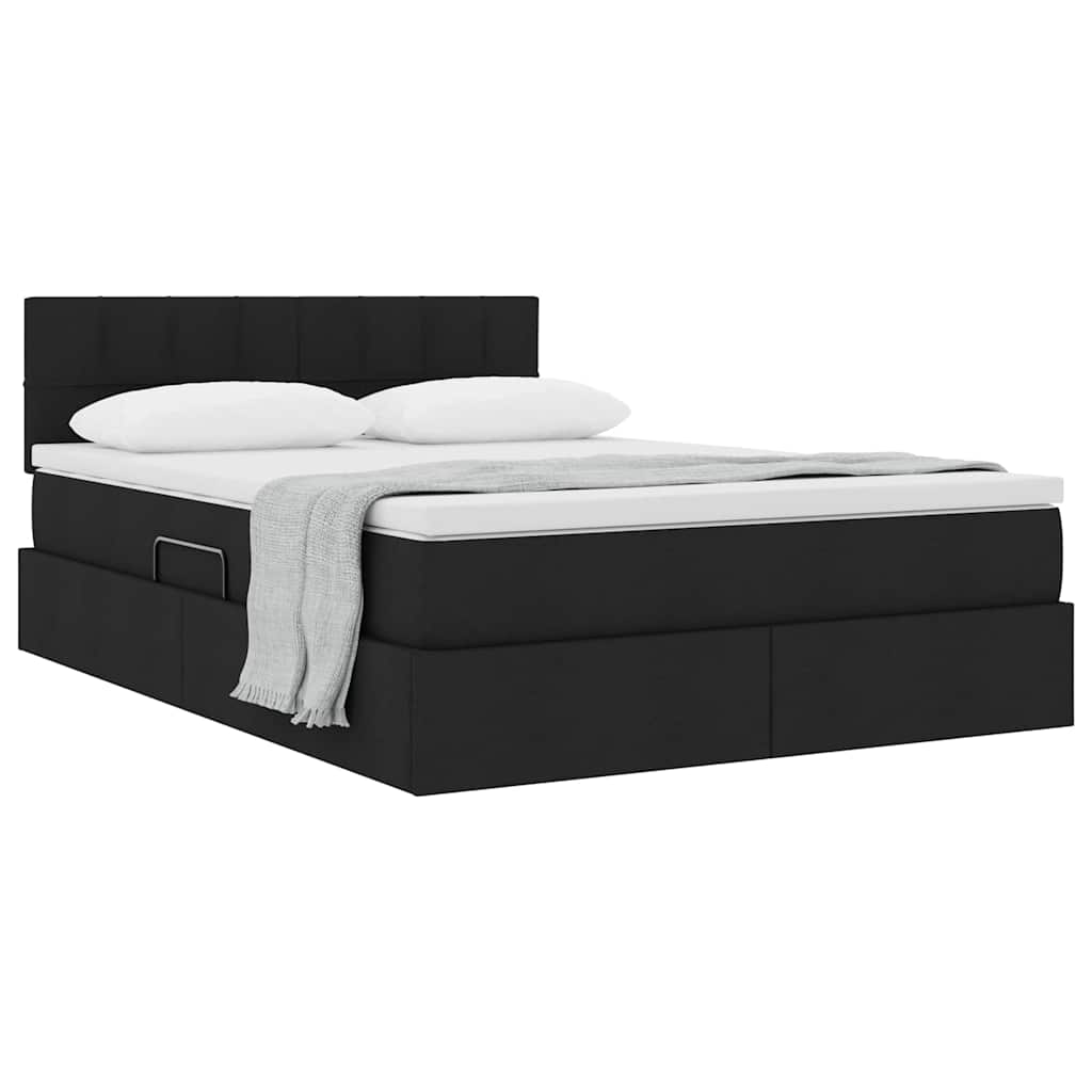 Letto con contenitore e materasso Nero 120 x 200 cm | homemem39