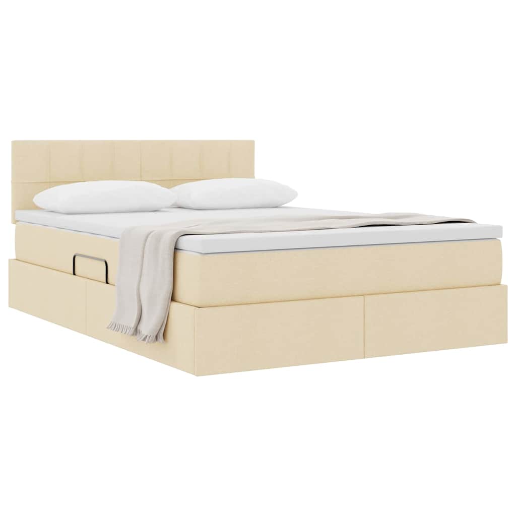 Letto con contenitore e materasso Crema 120 x 200 cm | homemem39