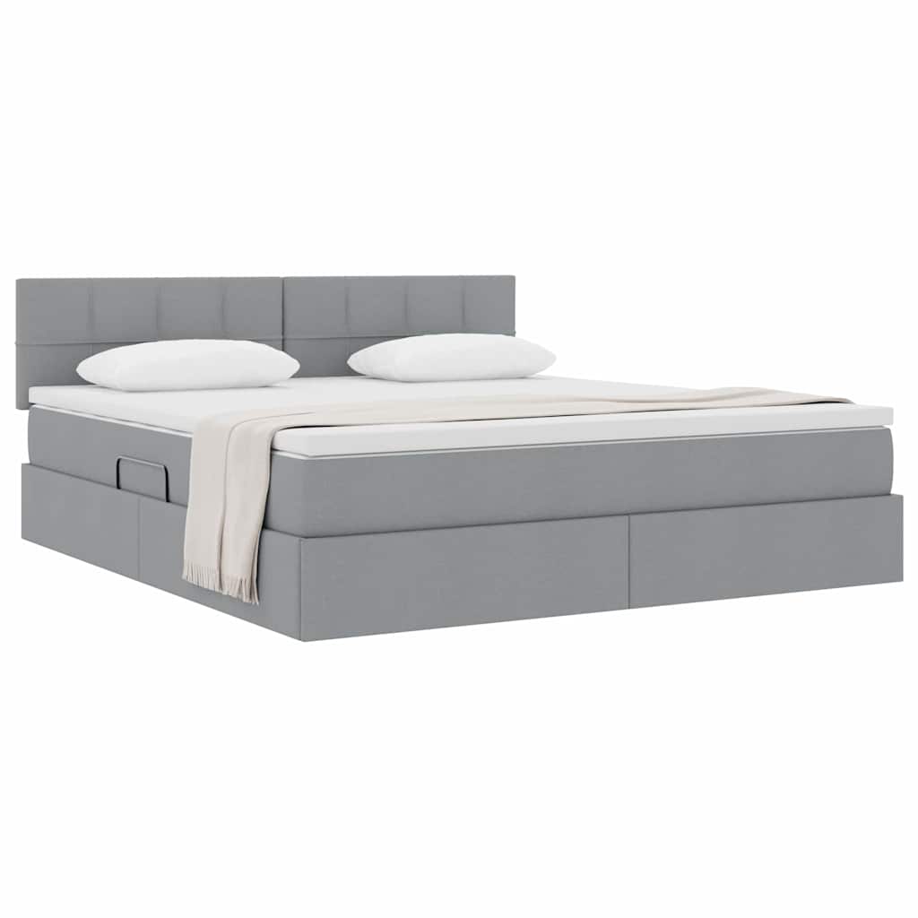 Letto con contenitore e materasso Grigio chiaro 160 x 200 cm | homemem39