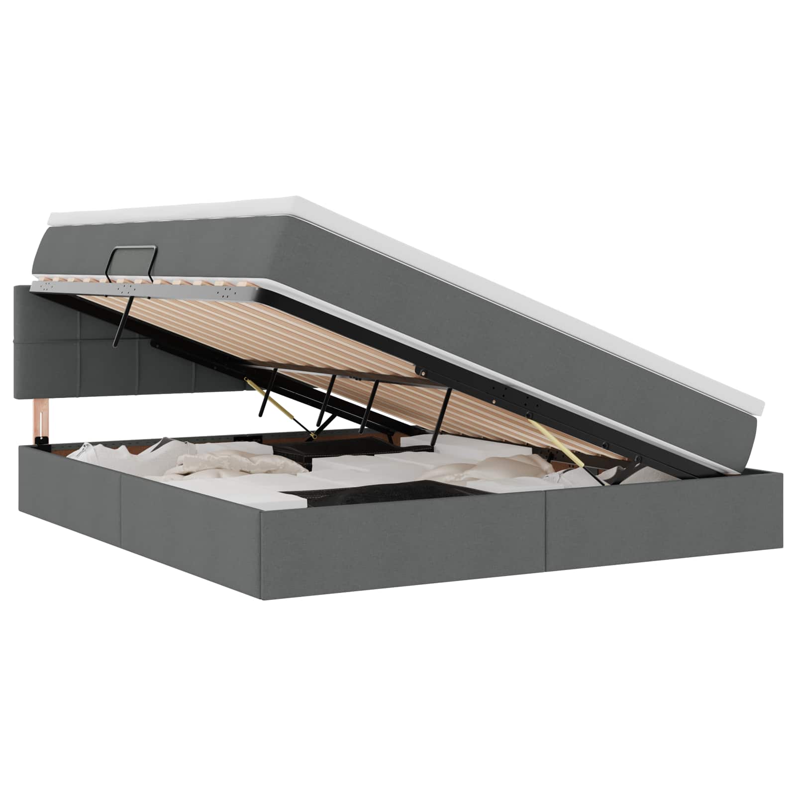 Letto con contenitore e materasso Grigio scuro 160 x 200 cm | homemem39