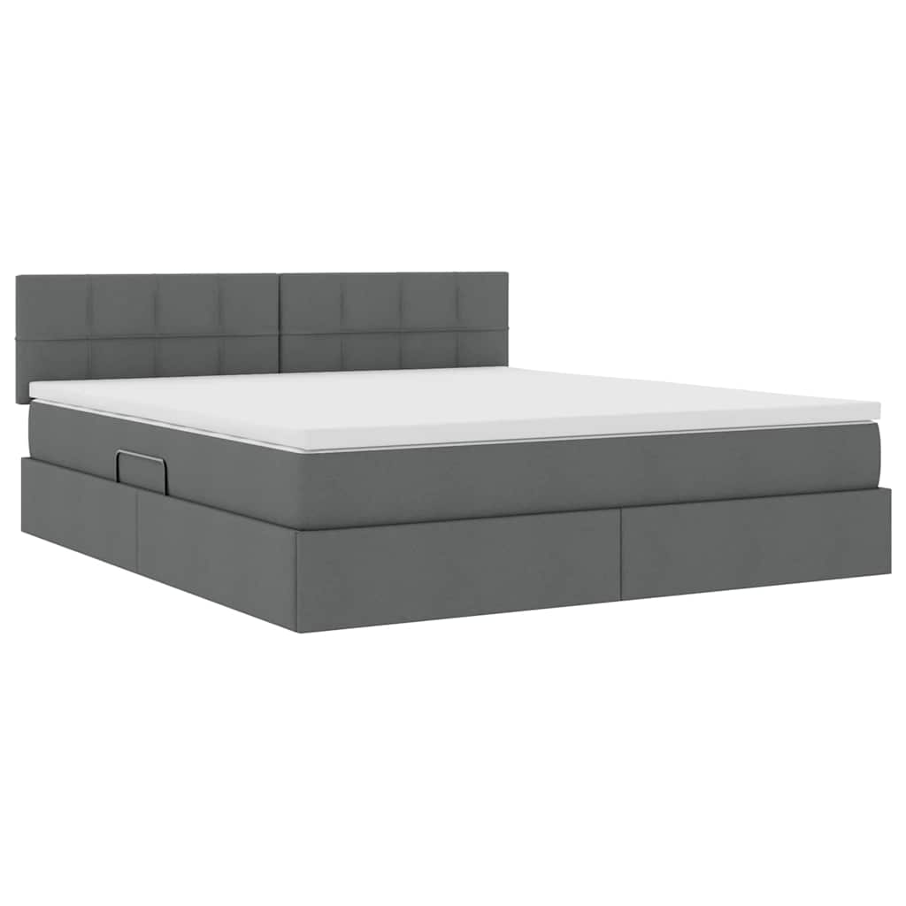 Letto con contenitore e materasso Grigio scuro 180 x 200 cm | homemem39