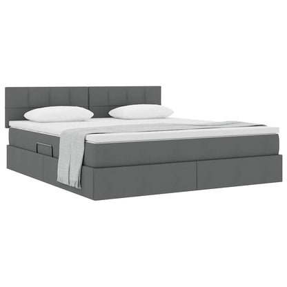 Letto con contenitore e materasso Grigio scuro 180 x 200 cm | homemem39