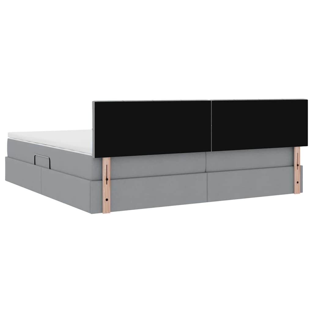 Letto con contenitore e materasso Grigio chiaro 200 x 200 cm | homemem39