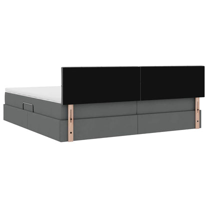Letto con contenitore e materasso Grigio scuro 200 x 200 cm | homemem39
