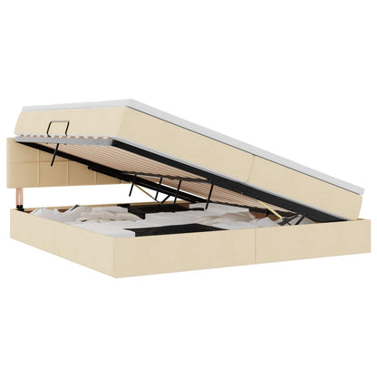 Letto con contenitore e materasso Crema 200 x 200 cm | homemem39