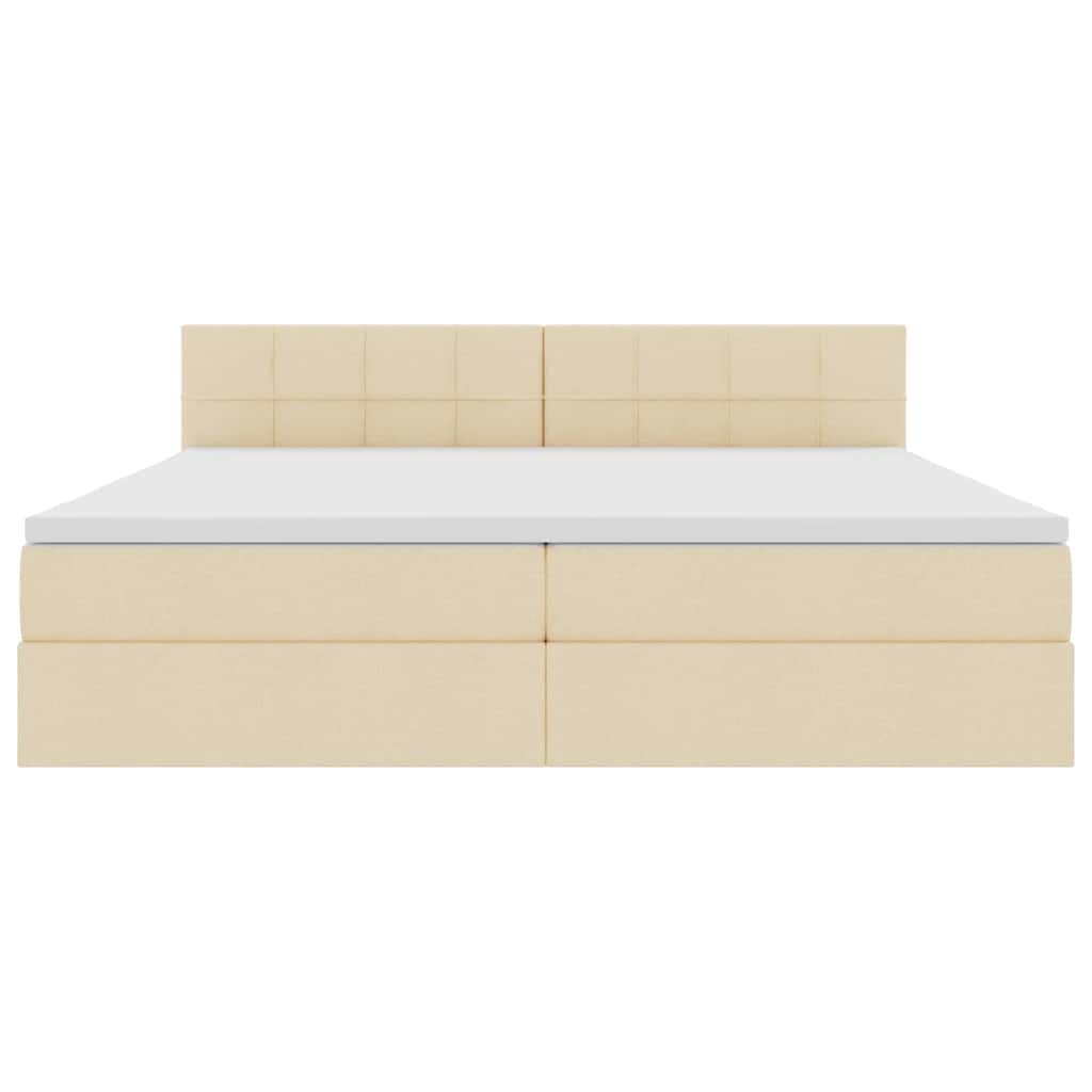 Letto con contenitore e materasso Crema 200 x 200 cm | homemem39