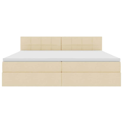 Letto con contenitore e materasso Crema 200 x 200 cm | homemem39