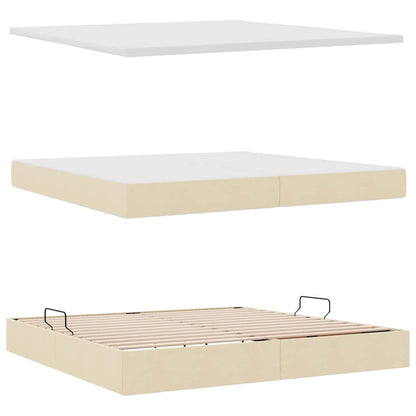 Letto con contenitore e materasso Crema 200 x 200 cm | homemem39