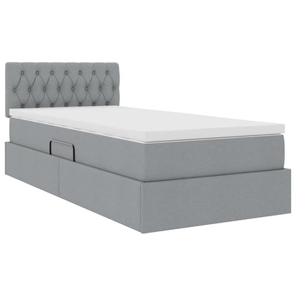 Letto con contenitore e materasso Grigio chiaro 90 x 190 cm | homemem39