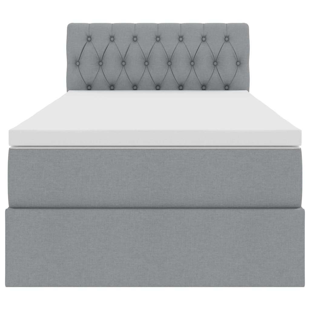 Letto con contenitore e materasso Grigio chiaro 90 x 190 cm | homemem39