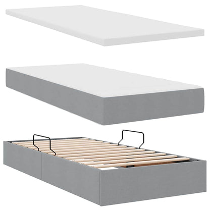 Letto con contenitore e materasso Grigio chiaro 90 x 190 cm | homemem39
