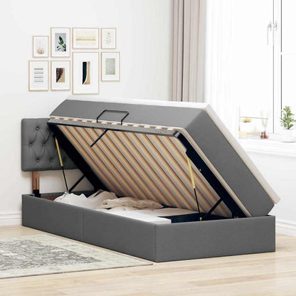Letto con contenitore e materasso Grigio scuro 90 x 190 cm | homemem39