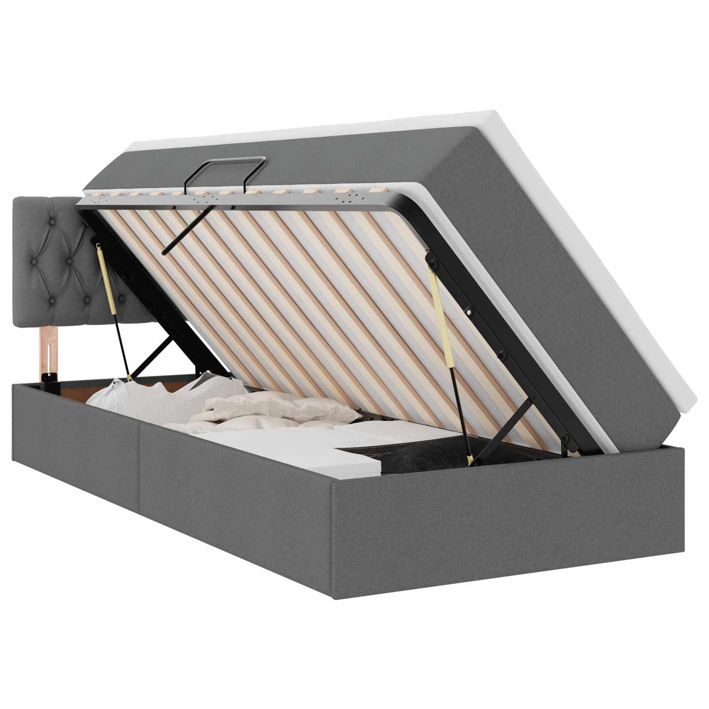 Letto con contenitore e materasso Grigio scuro 90 x 190 cm | homemem39