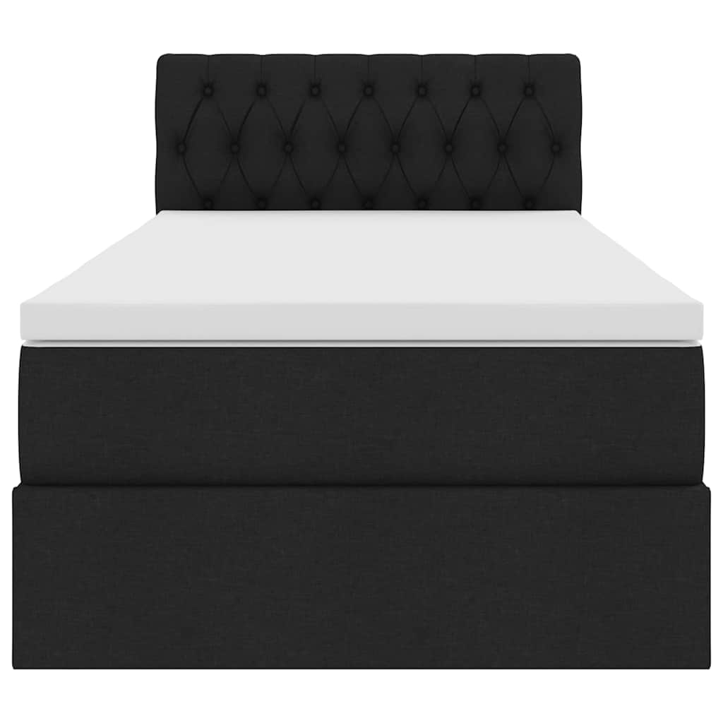 Letto con contenitore e materasso con testiera Nero 90 x 190 cm | homemem39