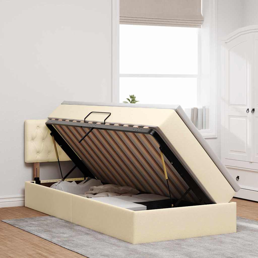 Letto con contenitore e materasso Crema 90 x 190 cm | homemem39