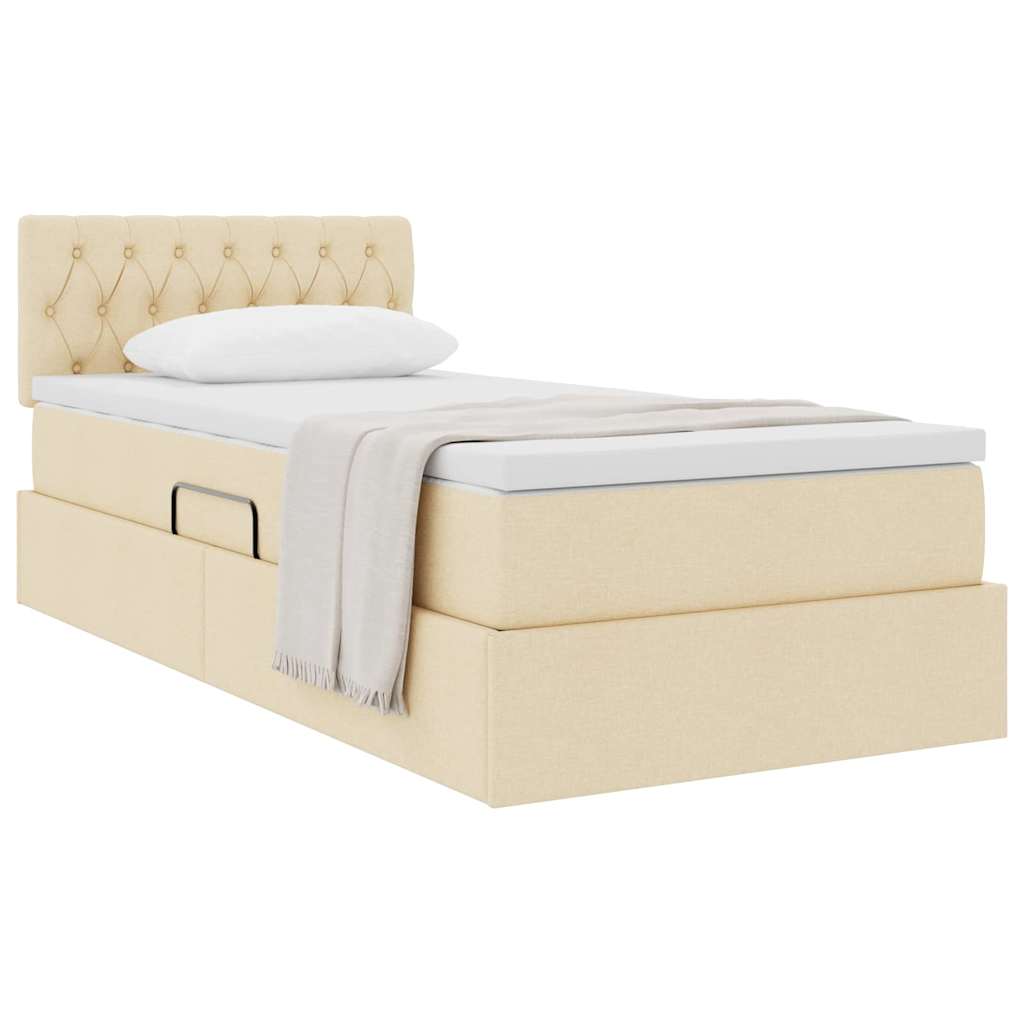Letto con contenitore e materasso Crema 90 x 190 cm | homemem39