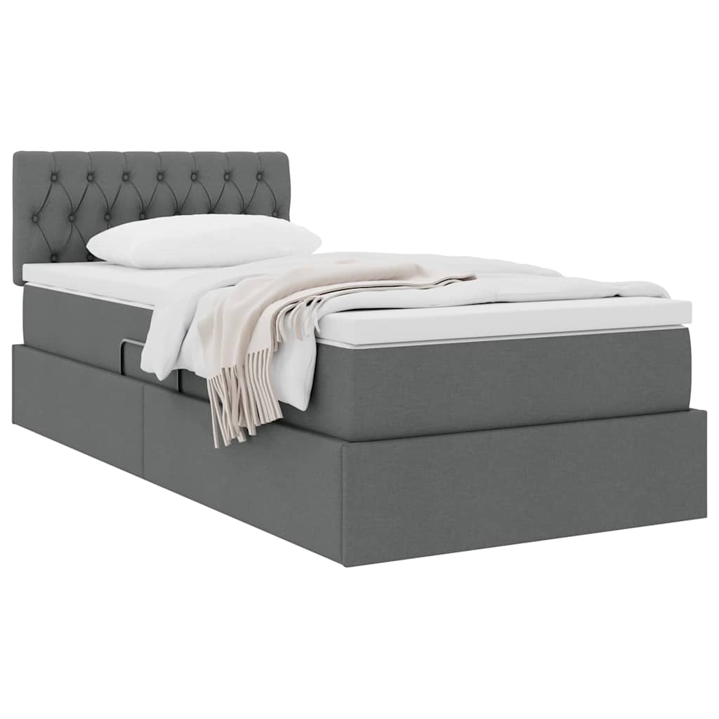 Letto con contenitore e materasso Grigio scuro 90 x 200 cm | homemem39