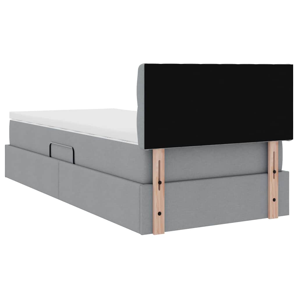 Letto con contenitore e materasso Grigio chiaro 100 x 200 cm | homemem39