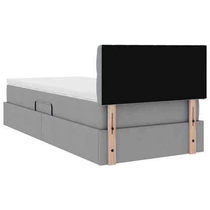 Letto con contenitore e materasso Grigio chiaro 100 x 200 cm