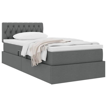 Letto con contenitore e materasso Grigio scuro 100 x 200 cm | homemem39