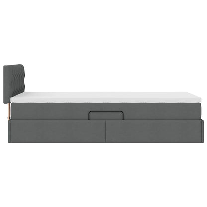 Letto con contenitore e materasso Grigio scuro 100 x 200 cm | homemem39