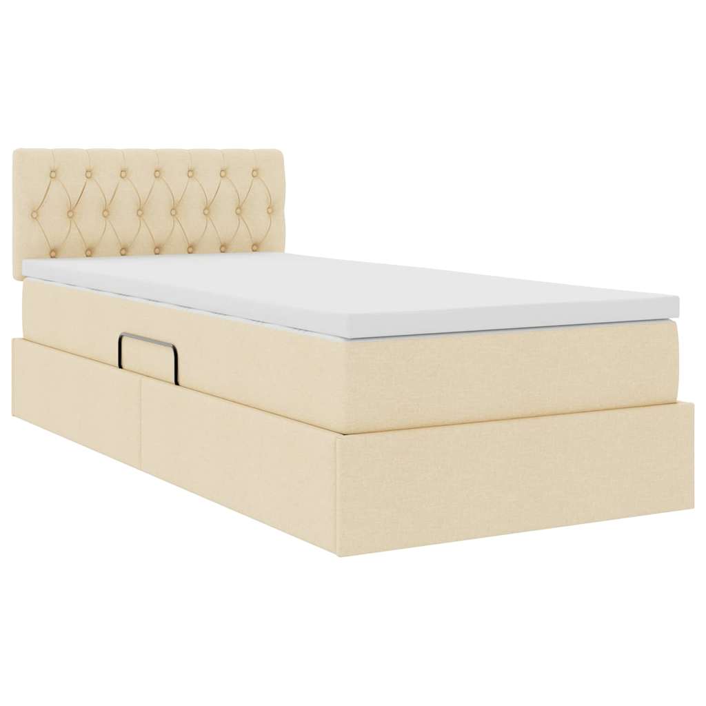 Letto con contenitore e materasso Crema 100 x 200 cm | homemem39