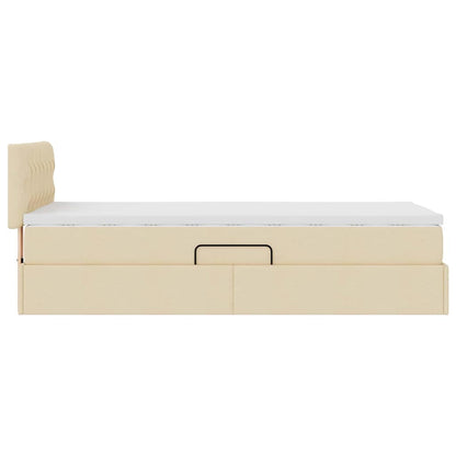 Letto con contenitore e materasso Crema 100 x 200 cm | homemem39