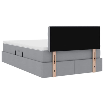 Letto con contenitore e materasso Grigio chiaro 120 x 190 cm