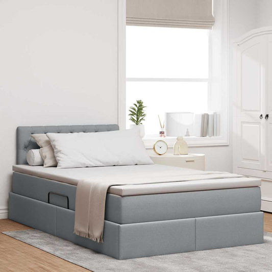 Letto con contenitore e materasso Grigio chiaro 120 x 200 cm | homemem39