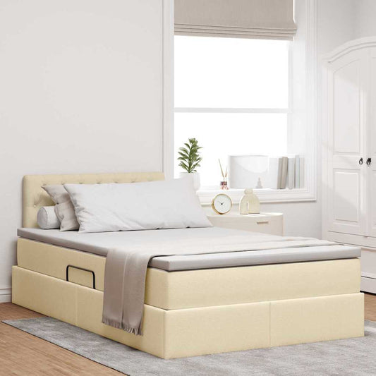 Letto con contenitore e materasso Crema 120 x 200 cm | homemem39