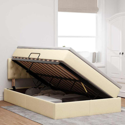 Letto con contenitore e materasso Crema 120 x 200 cm | homemem39