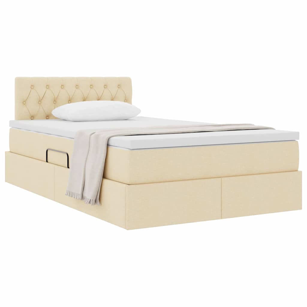 Letto con contenitore e materasso Crema 120 x 200 cm | homemem39