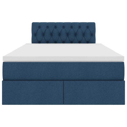 Letto con contenitore e materasso con testiera Blu 120 x 200 cm | homemem39