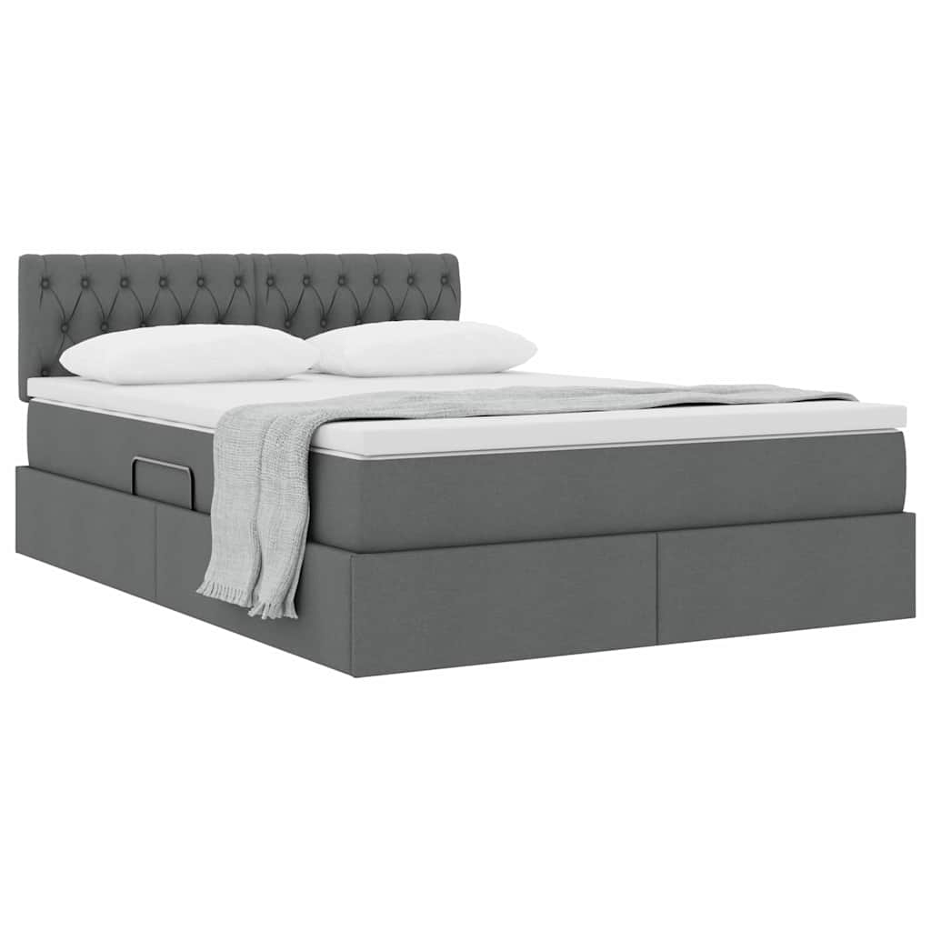 Letto con contenitore e materasso Grigio scuro 140 x 190 cm | homemem39