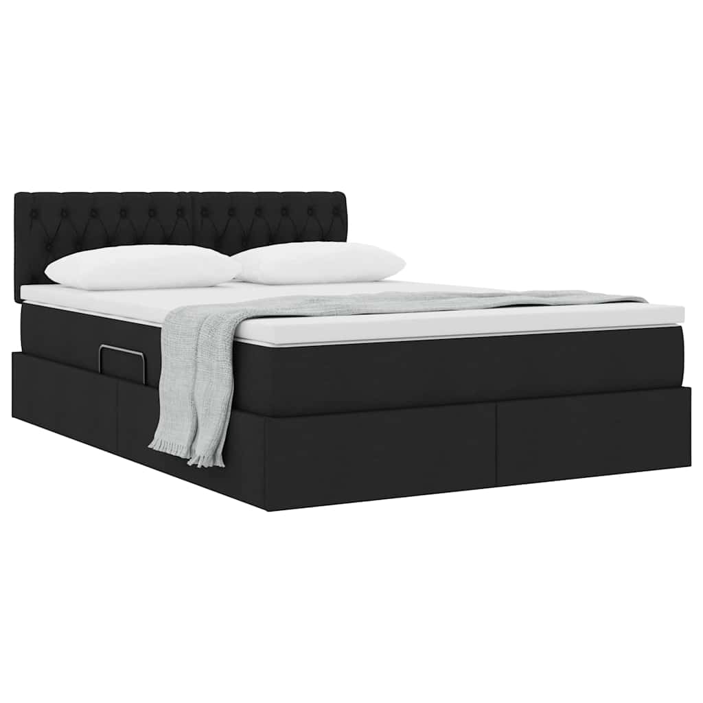 Letto con contenitore e materasso Nero 140 x 190 cm | homemem39