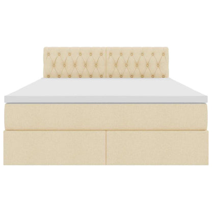 Letto con contenitore e materasso Crema 140 x 190 cm | homemem39