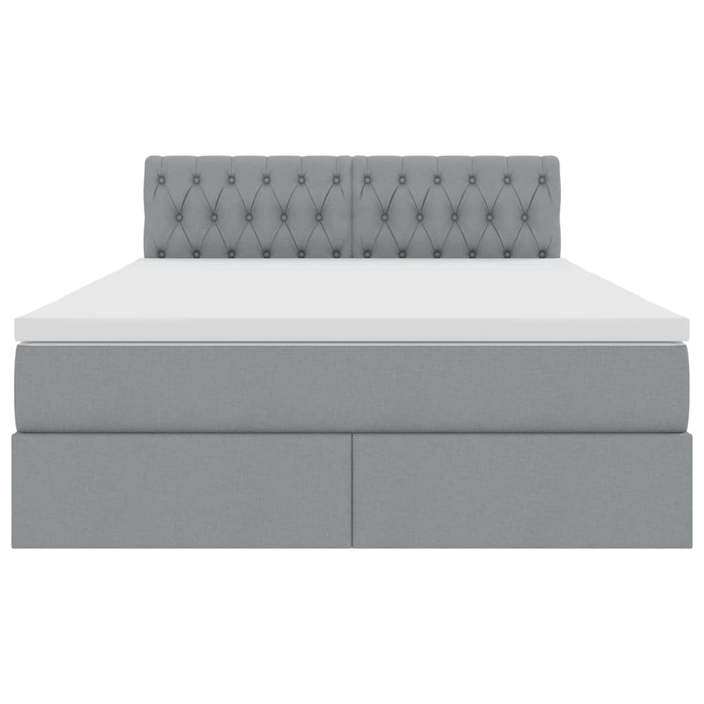 Letto con contenitore e materasso Grigio chiaro 140 x 200 cm | homemem39