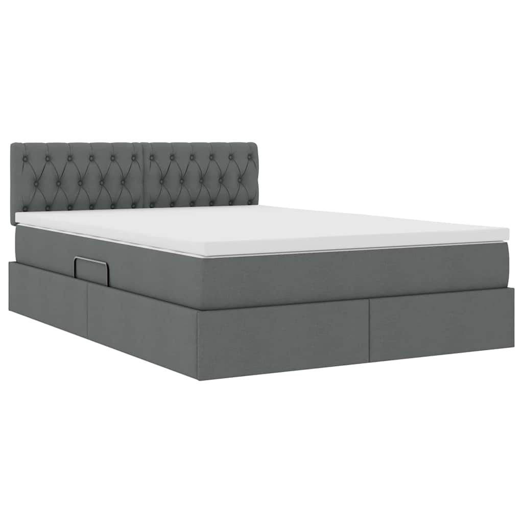 Letto con contenitore e materasso Grigio scuro 140 x 200 cm | homemem39