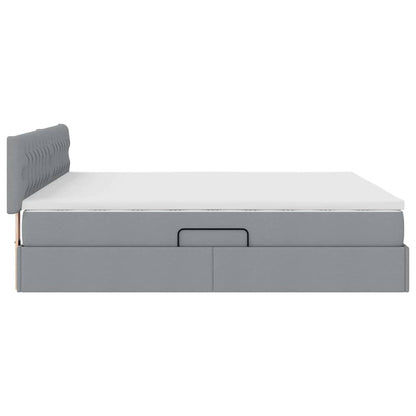 Letto con contenitore e materasso Grigio chiaro 160 x 200 cm | homemem39