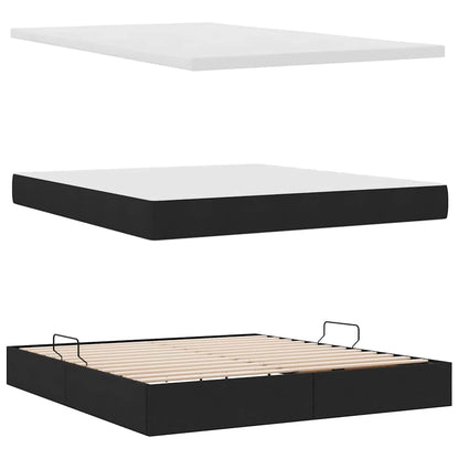 Letto con contenitore e materasso Nero 160 x 200 cm | homemem39
