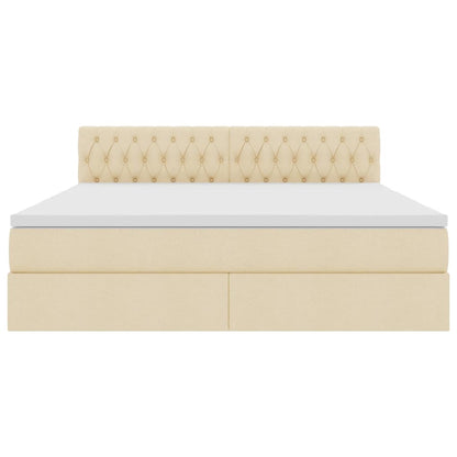Letto con contenitore e materasso Crema 160 x 200 cm | homemem39