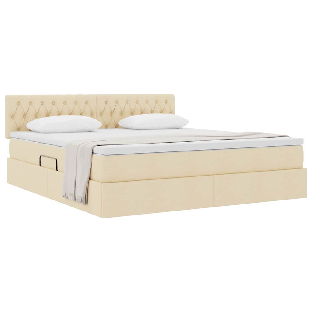 Letto con contenitore e materasso Crema 160 x 200 cm | homemem39