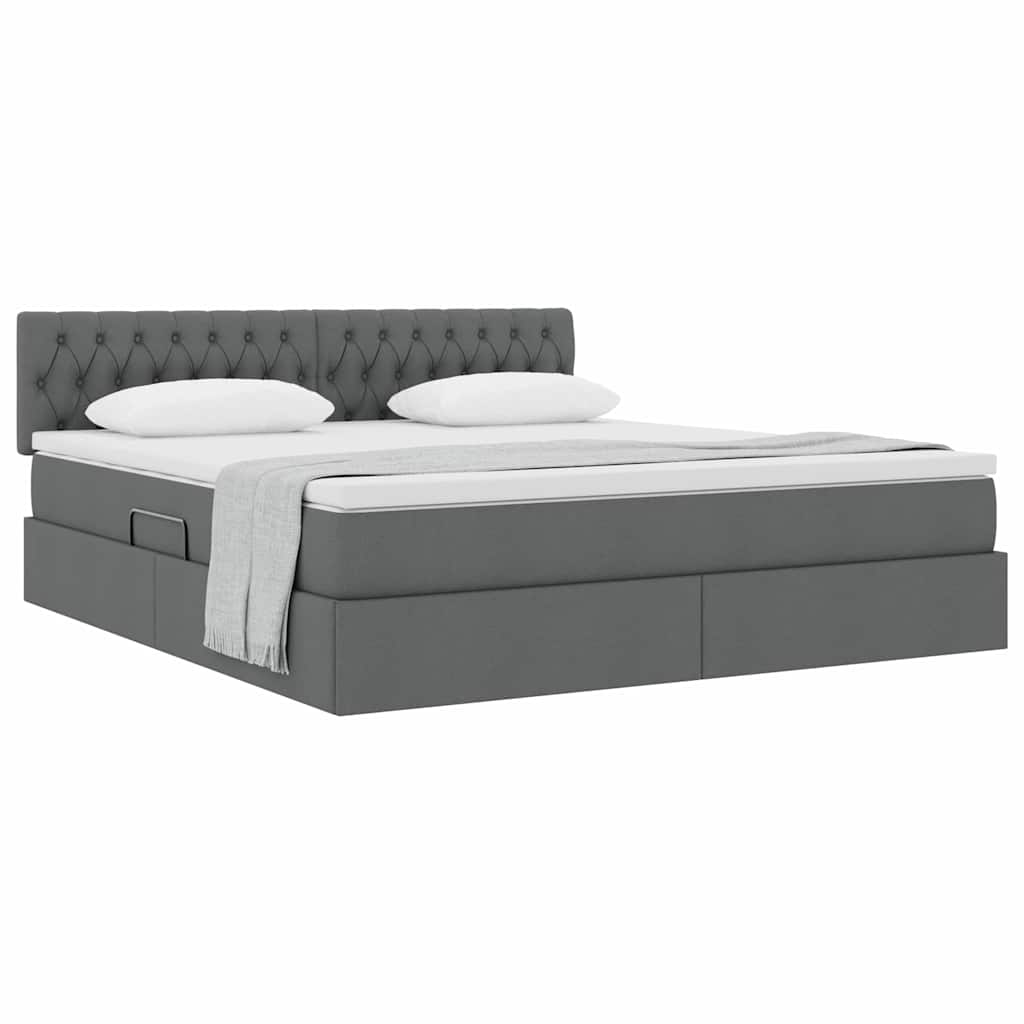 Letto con contenitore e materasso Grigio scuro 180 x 200 cm | homemem39